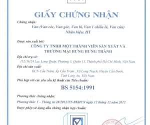 Chứng nhận BS 5154 : 9001