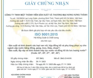 Chứng nhận ISO 9001 : 2015