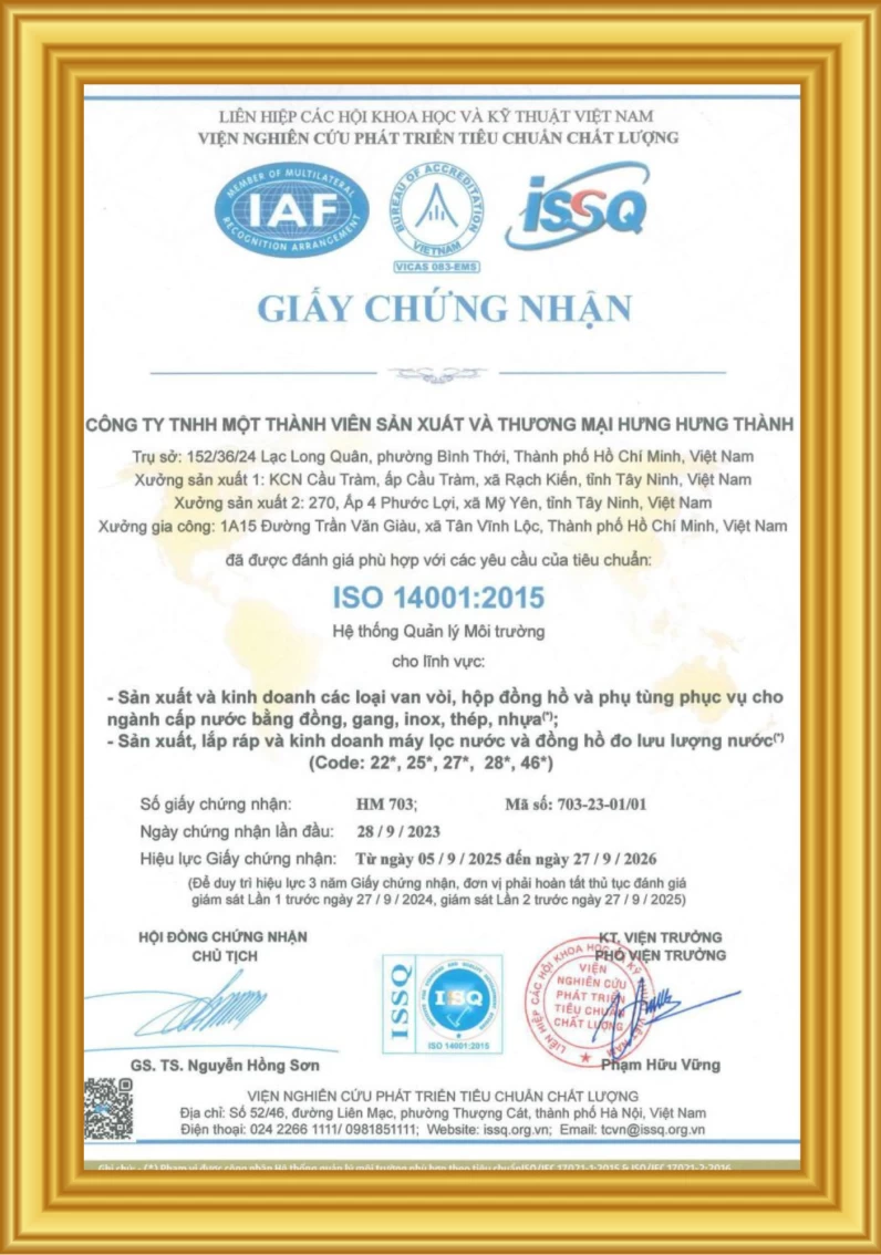 Chứng nhận ISO 14001 : 2015