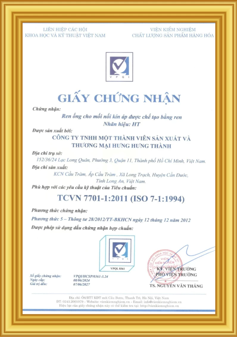 Chứng nhận ISO 7-1 : 1994