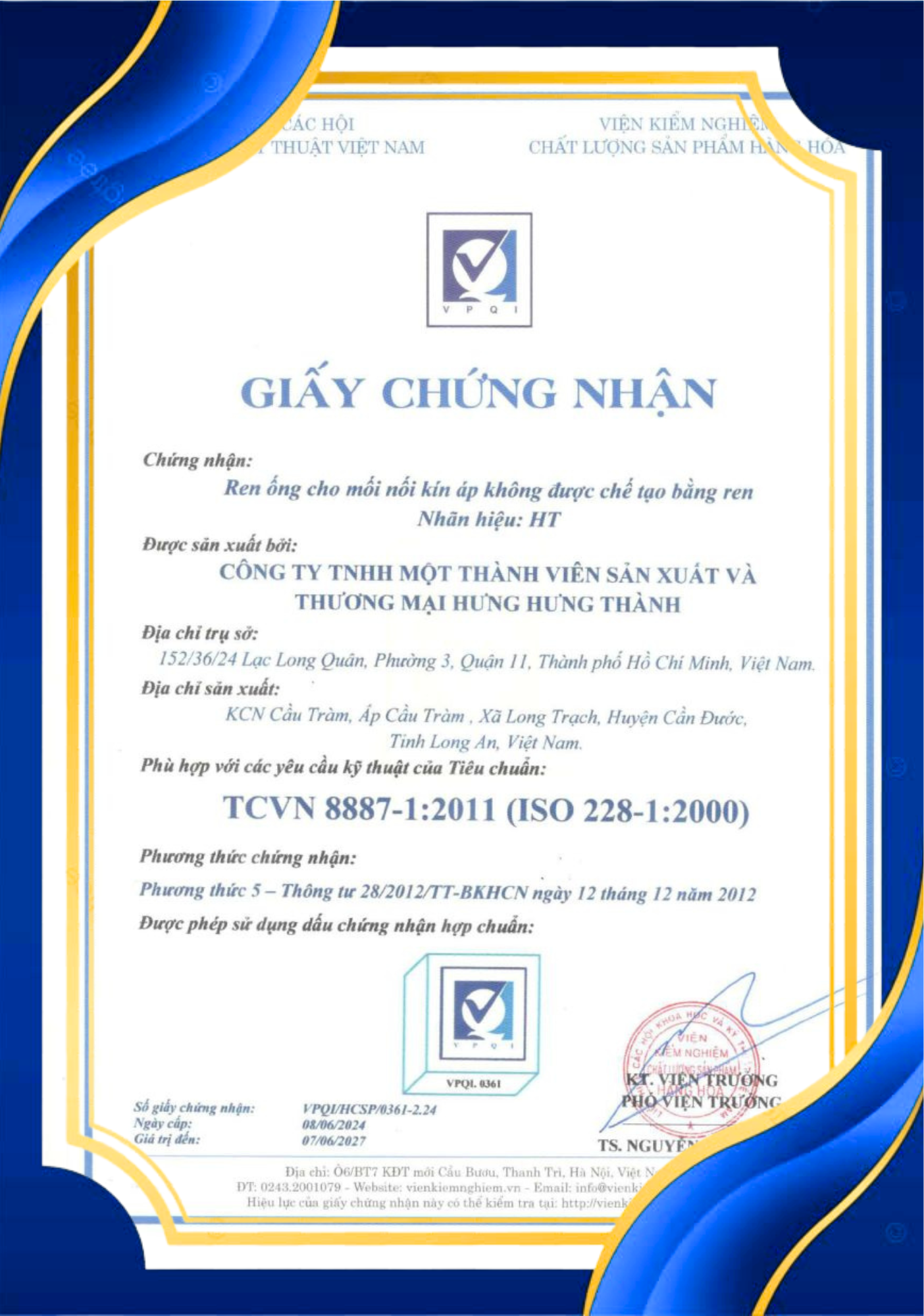 Chứng nhận ISO 228-1 : 2000 3